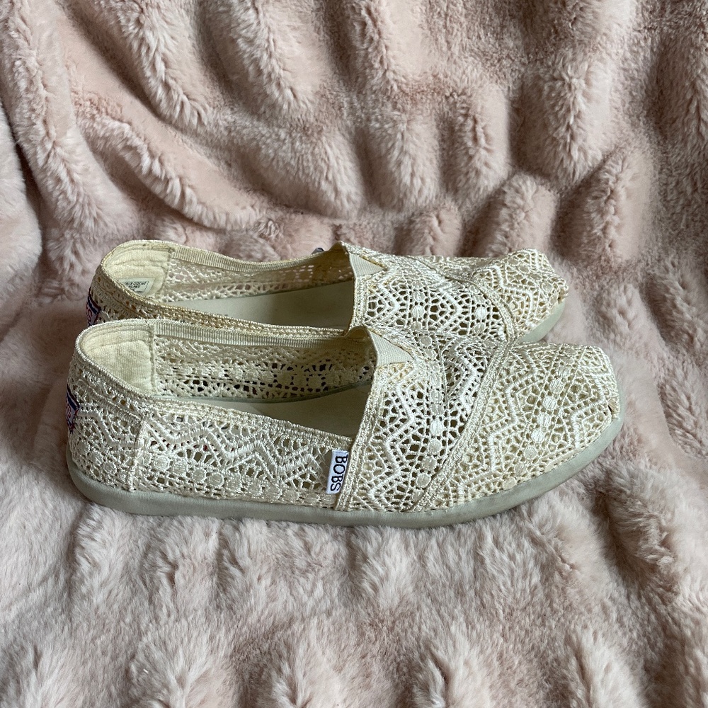 Bobs cream lace shoes